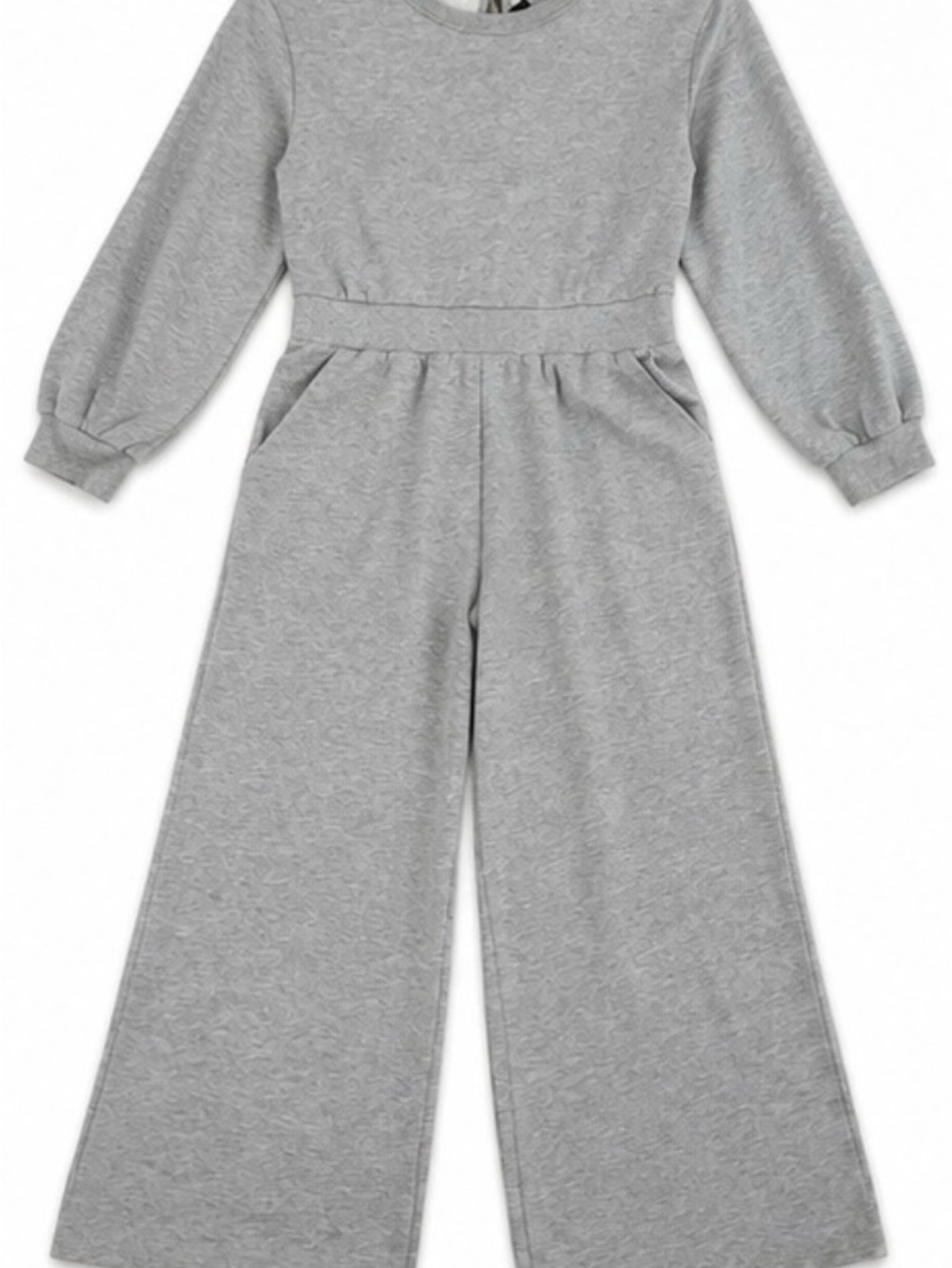 Who What Wear Girls' Light Gray Wide-Leg Jumpsuit
